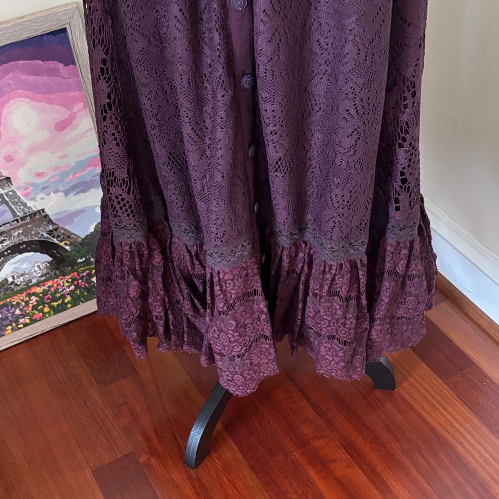 Byron Lars Deep Burgundy Midi Dress Size 4 - Picture 8 of 12